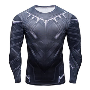 Hot Sale 3D Black Panther t-shirt Compression Long Sleeve t shirt