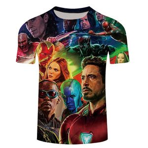 2018 Summer New Design Fashion 3d Short Men T Shirt Movie Avengers