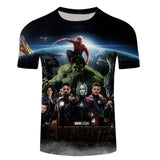 2018 Summer New Design Fashion 3d Short Men T Shirt Movie Avengers