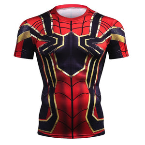 New Summer 3D Iron Spiderman T Shirt Men Marvel