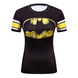 Summer Female Compression Superhero Batman/Superman/Wonder Women Tshirt
