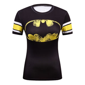 Summer Female Compression Superhero Batman/Superman/Wonder Women Tshirt