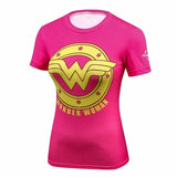Summer Female Compression Superhero Batman/Superman/Wonder Women Tshirt