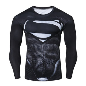 New Marvel Superman Black Men T Shirt 3D Print Compression