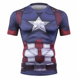 New Captain America 3D Printed T-Shirt Men Compression Men