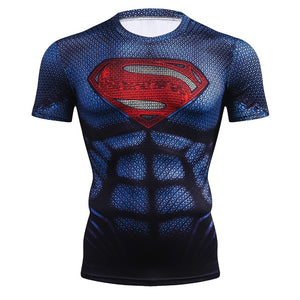 New Marvel Superman 3D Compression T Shirt Men Summer