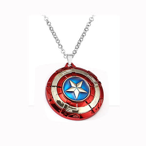 Captain America A Shield necklace rotatable Avengers