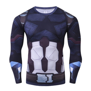 2018 Avengers Infinity War 3D Captain America Compression Men T-Shirt