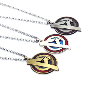 Marvel Avengers 4 Captain America necklace Black Metal