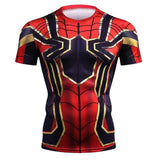 Summer New 3D Printed Spiderman Compression T Shirt Men Casuales
